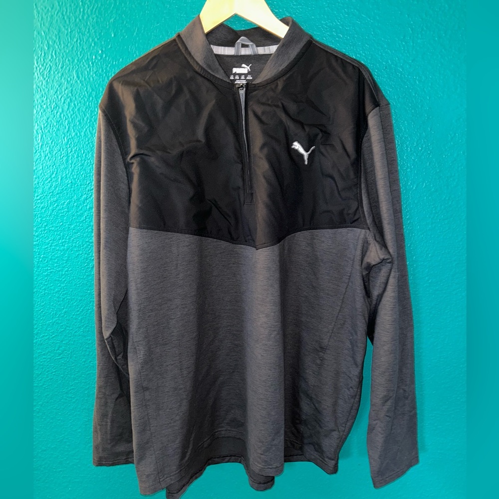 Puma Golf Quarter Zip men’s size XXL black and gray color block